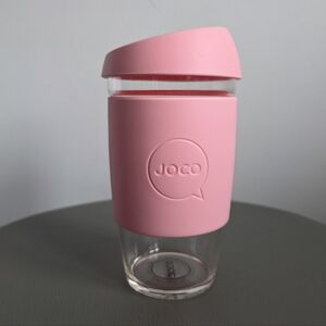 JOCO 16oz Travel Friendly Borosilicate Reusable Classic Glass Coffee Cup